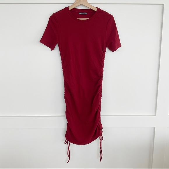 Zara Ruched Ribbed Dress - Picture 6 of 11
